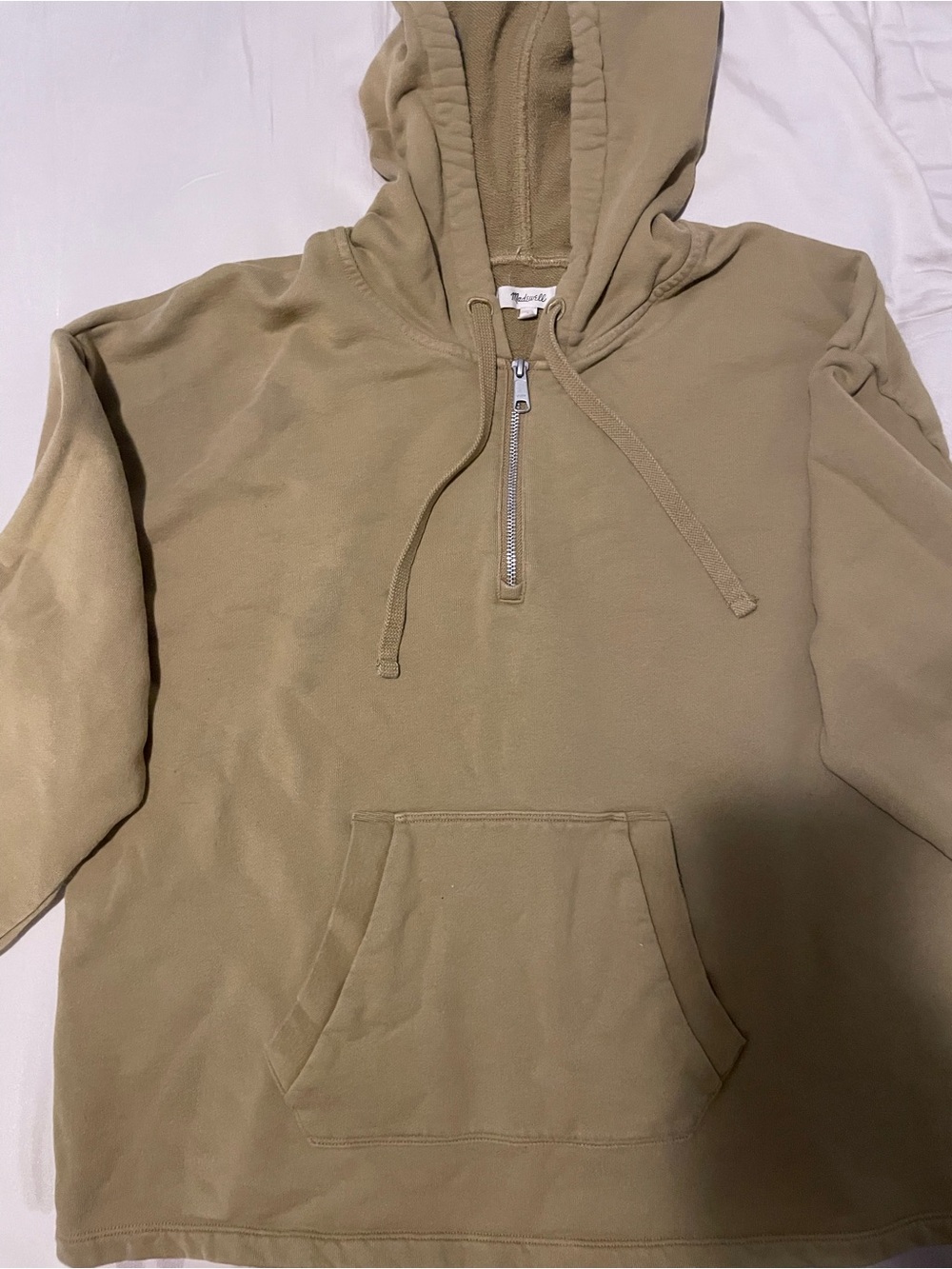 Women’s Half-Zip Hooded Pullover Sweatshirt - Khaki